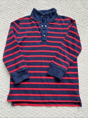 Janie and Jack Navy and Red Striped Long-Sleeve Pullover